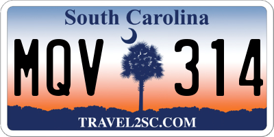 SC license plate MQV314