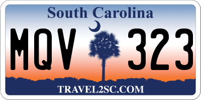 SC license plate MQV323