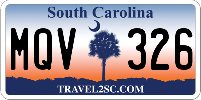 SC license plate MQV326