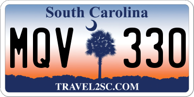 SC license plate MQV330