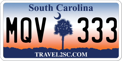 SC license plate MQV333