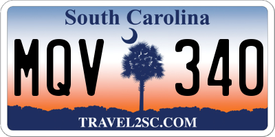 SC license plate MQV340