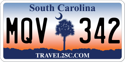 SC license plate MQV342