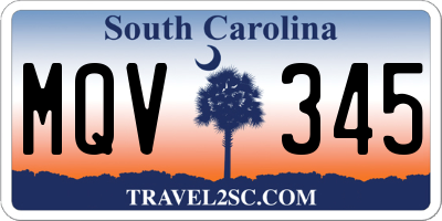 SC license plate MQV345