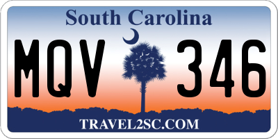 SC license plate MQV346