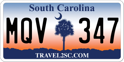 SC license plate MQV347