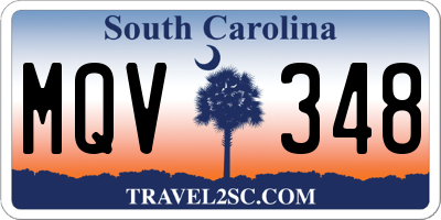 SC license plate MQV348