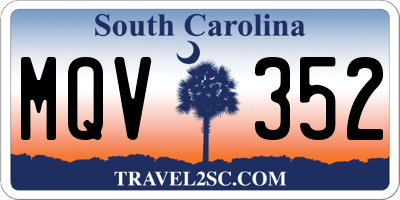 SC license plate MQV352