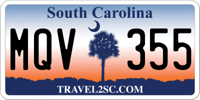 SC license plate MQV355