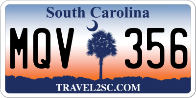 SC license plate MQV356