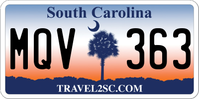 SC license plate MQV363