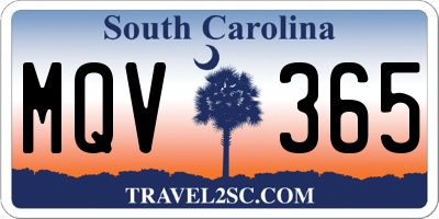 SC license plate MQV365
