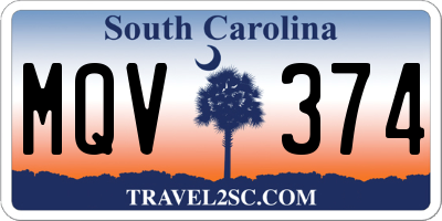 SC license plate MQV374
