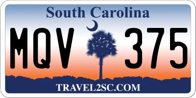 SC license plate MQV375