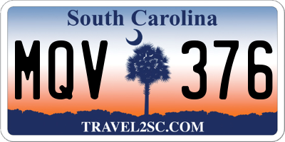 SC license plate MQV376