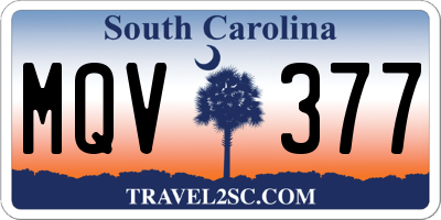 SC license plate MQV377