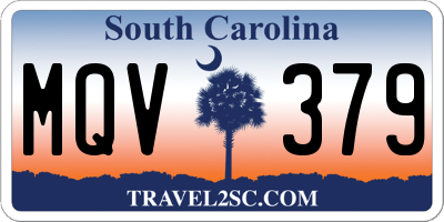 SC license plate MQV379