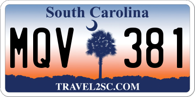 SC license plate MQV381