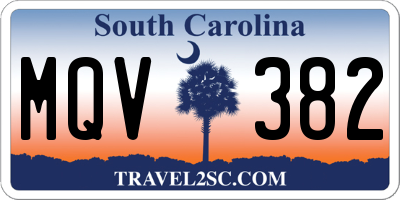 SC license plate MQV382