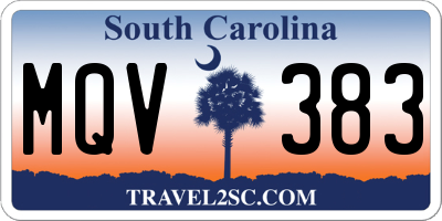 SC license plate MQV383