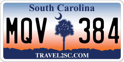 SC license plate MQV384