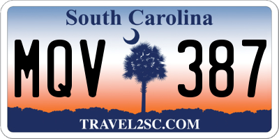 SC license plate MQV387