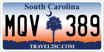 SC license plate MQV389