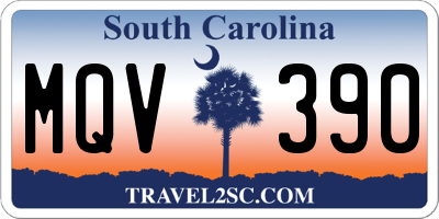 SC license plate MQV390