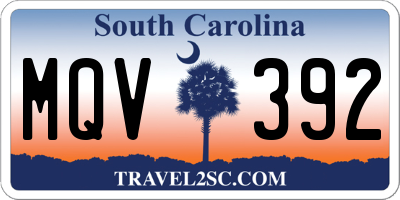 SC license plate MQV392