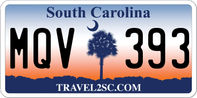 SC license plate MQV393