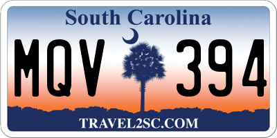 SC license plate MQV394