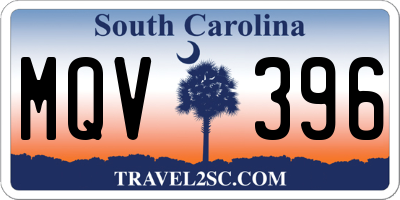 SC license plate MQV396