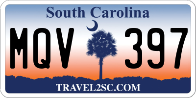 SC license plate MQV397