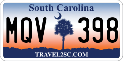 SC license plate MQV398