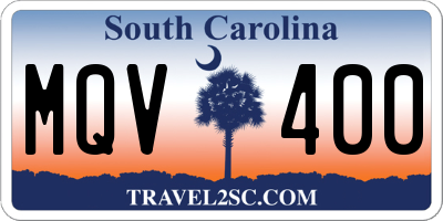 SC license plate MQV400