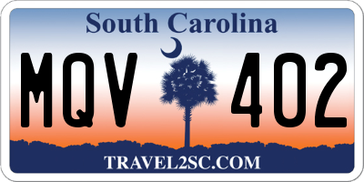 SC license plate MQV402