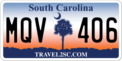 SC license plate MQV406