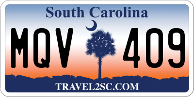SC license plate MQV409