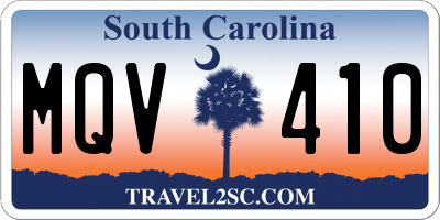 SC license plate MQV410