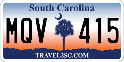 SC license plate MQV415