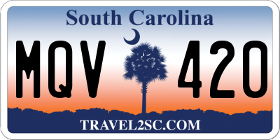 SC license plate MQV420