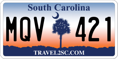 SC license plate MQV421