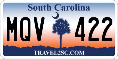 SC license plate MQV422