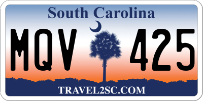 SC license plate MQV425