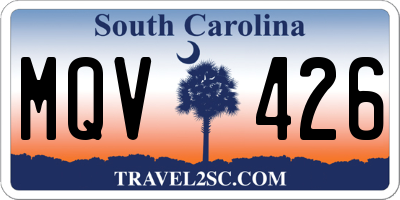 SC license plate MQV426