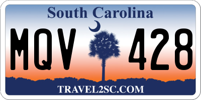SC license plate MQV428