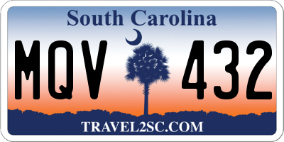 SC license plate MQV432