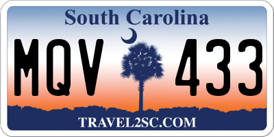 SC license plate MQV433