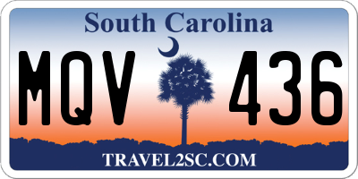 SC license plate MQV436