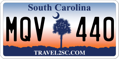 SC license plate MQV440